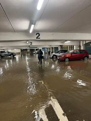 Priory Meadow car park flooding 16th Jan 2023